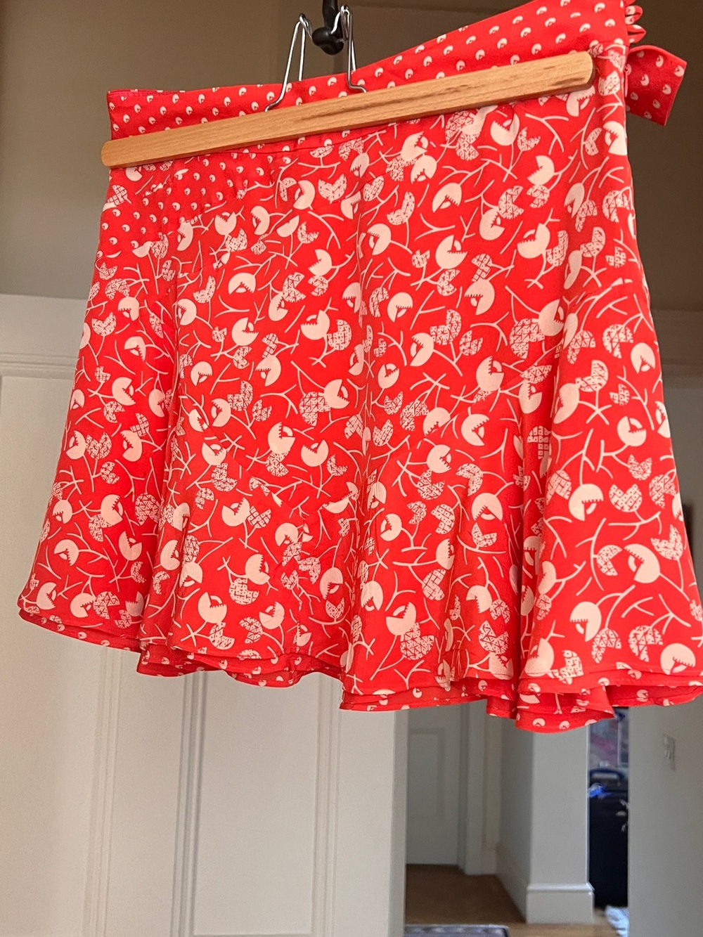 Marc By Marc Jacobs Red and White Floral Circle Skirt